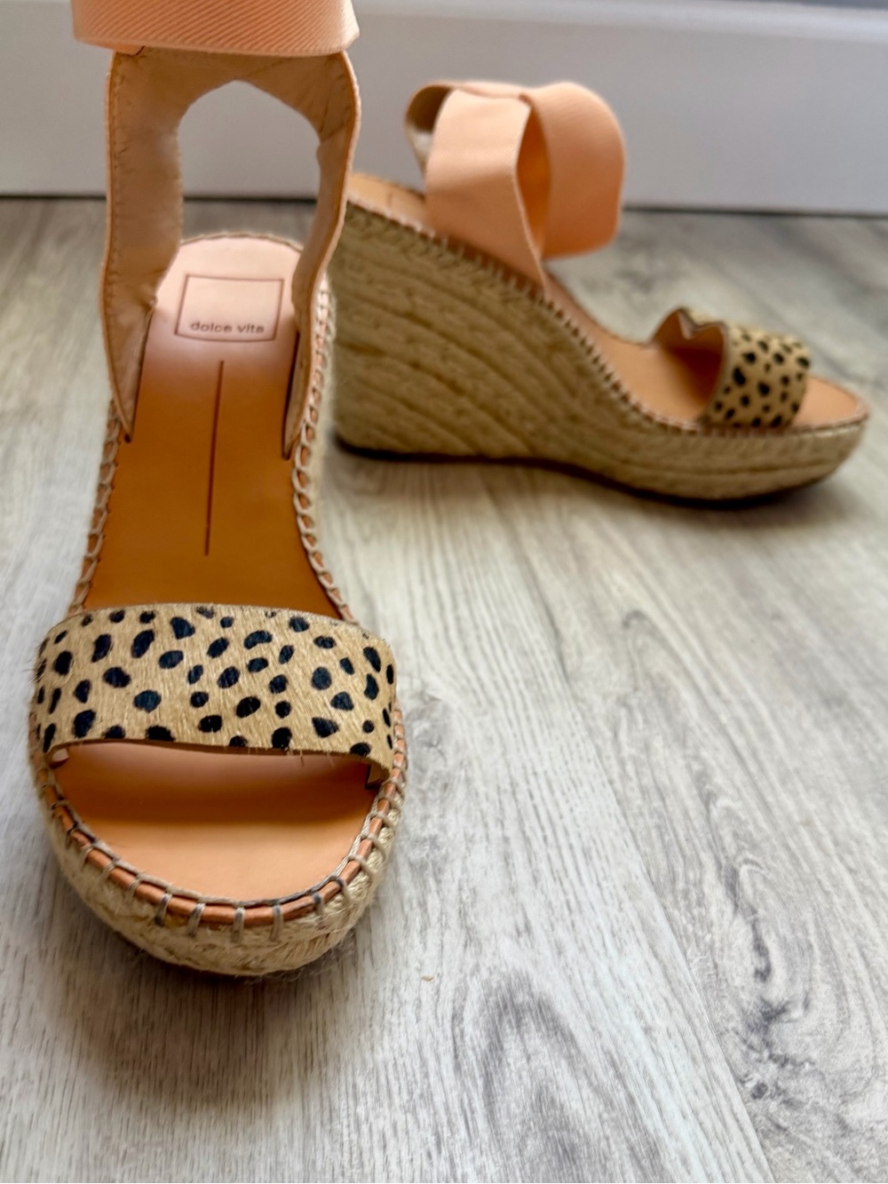 Dolce Vita - Leopard Print - Espadrille Wedge Sandals / Strap Heels